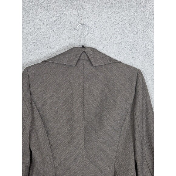 Antonio Melani Blazer Womens 6 Brown Herringbone Single Button Jacket Career - Picture 6 of 10